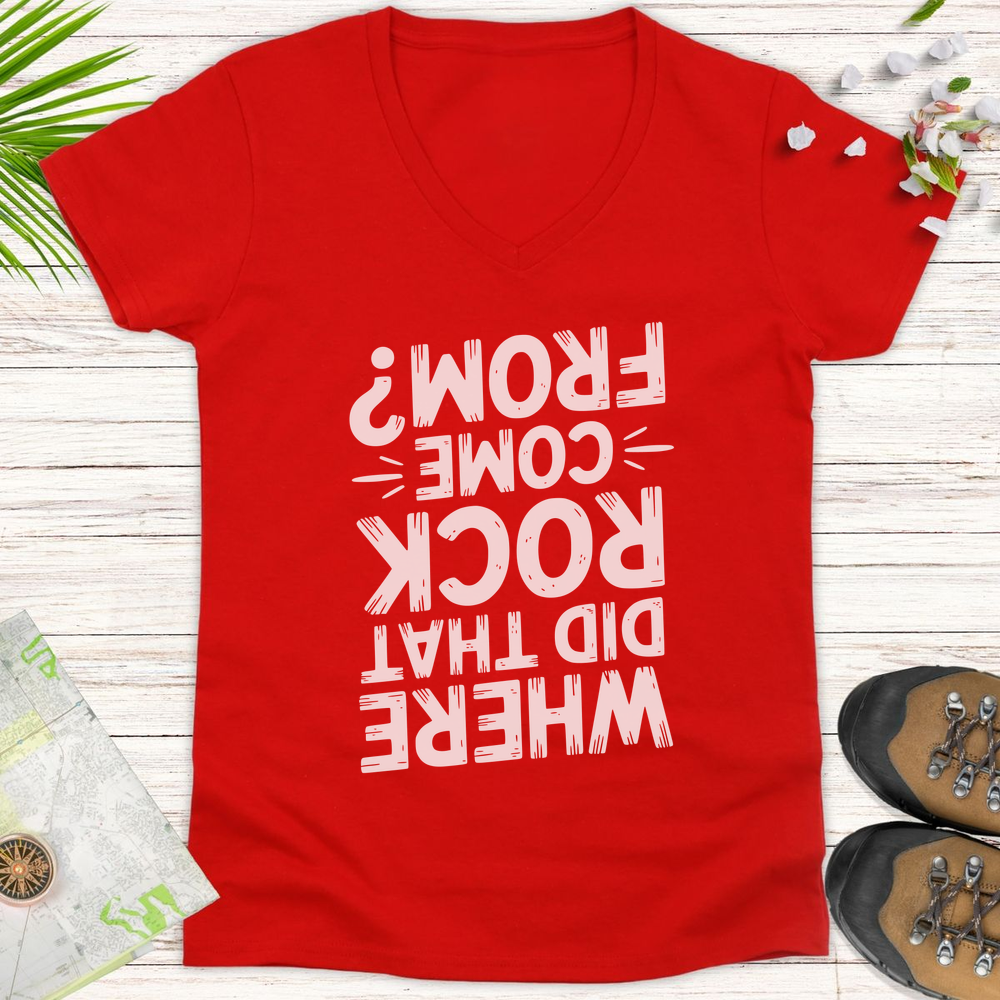 Where Did That Rock Come From Women's V-Neck T-Shirt - Red