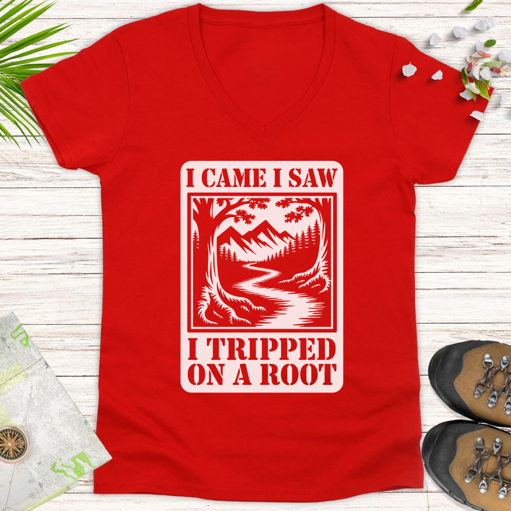 I Came I Saw I Tripped On A Root Women's V-Neck T-Shirt - Red