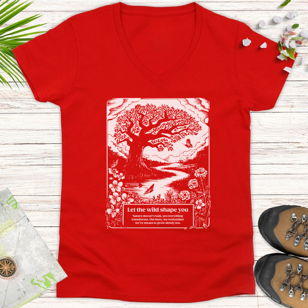 Let The Wild Shape You Women's V-Neck T-Shirt - Red