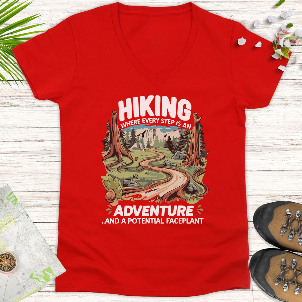 Potential Faceplant Women's V-Neck T-Shirt - Red