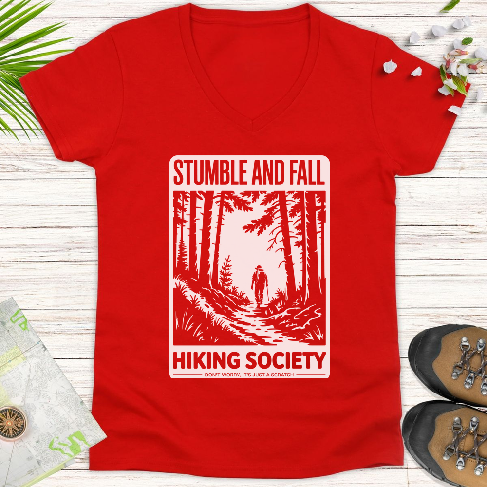 Stumble And Fall Women's V-Neck T-Shirt - Red