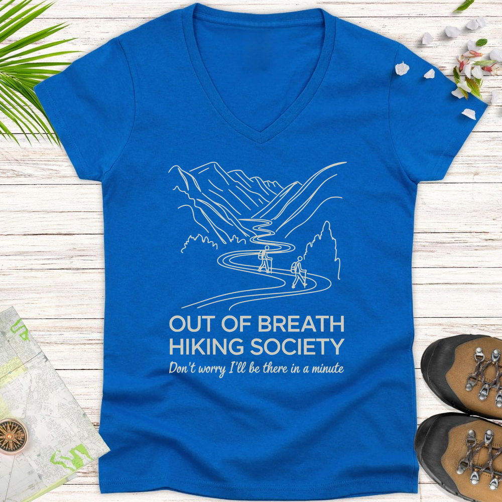 I'll Be There In A Minute Women's V-Neck T-Shirt - Royal