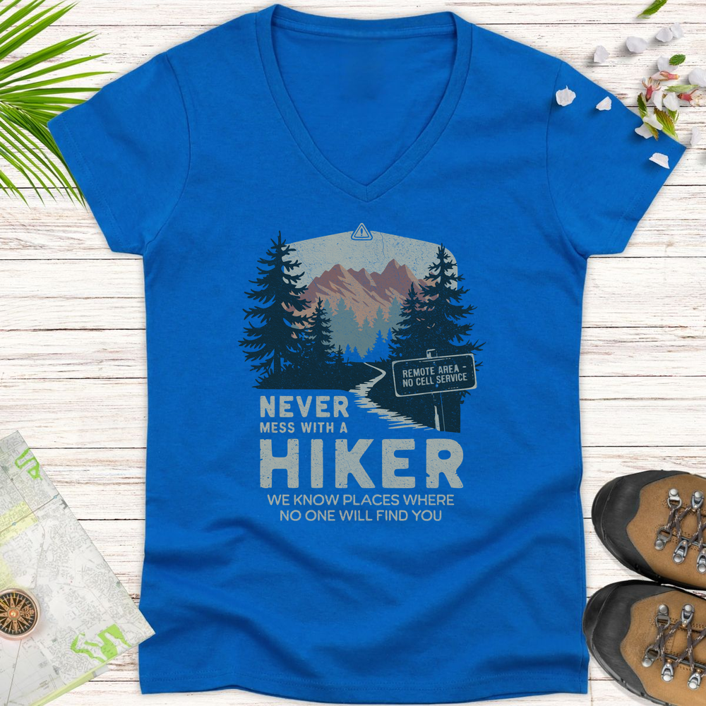 Never Mess With Hikers Women's V-Neck T-Shirt - Royal