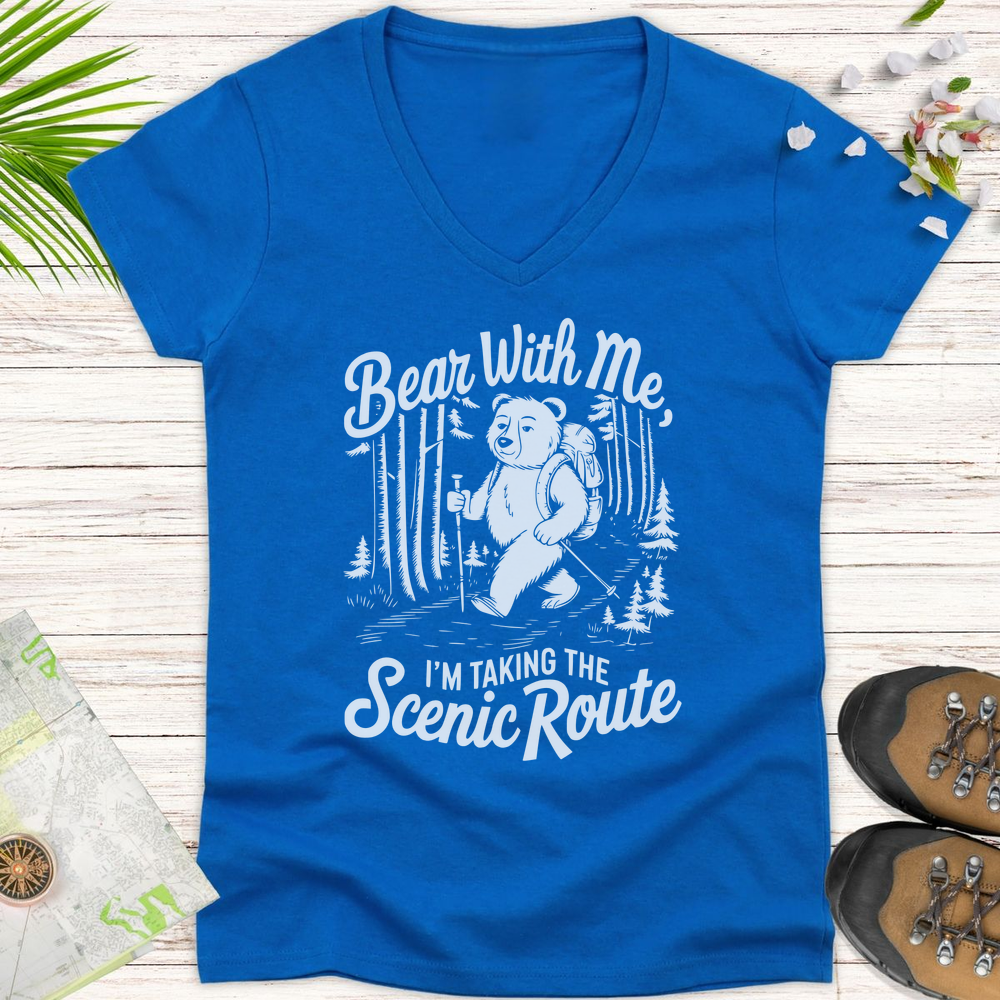 Bear With Me Women's V-Neck T-Shirt - Royal
