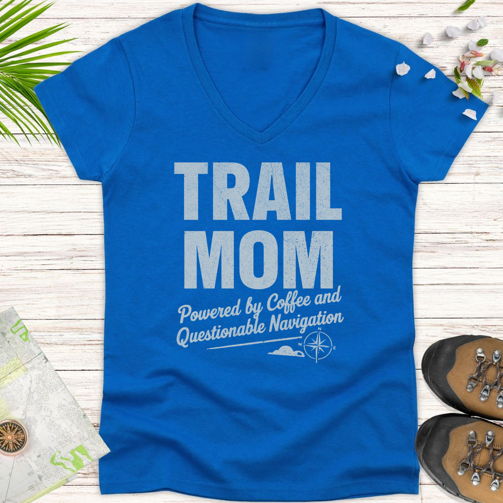Trail Mom Questionable Navigation Women's V-Neck T-Shirt - Royal