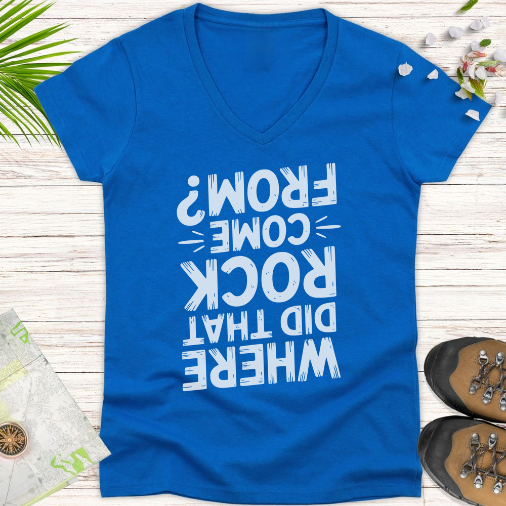 Where Did That Rock Come From Women's V-Neck T-Shirt - Royal