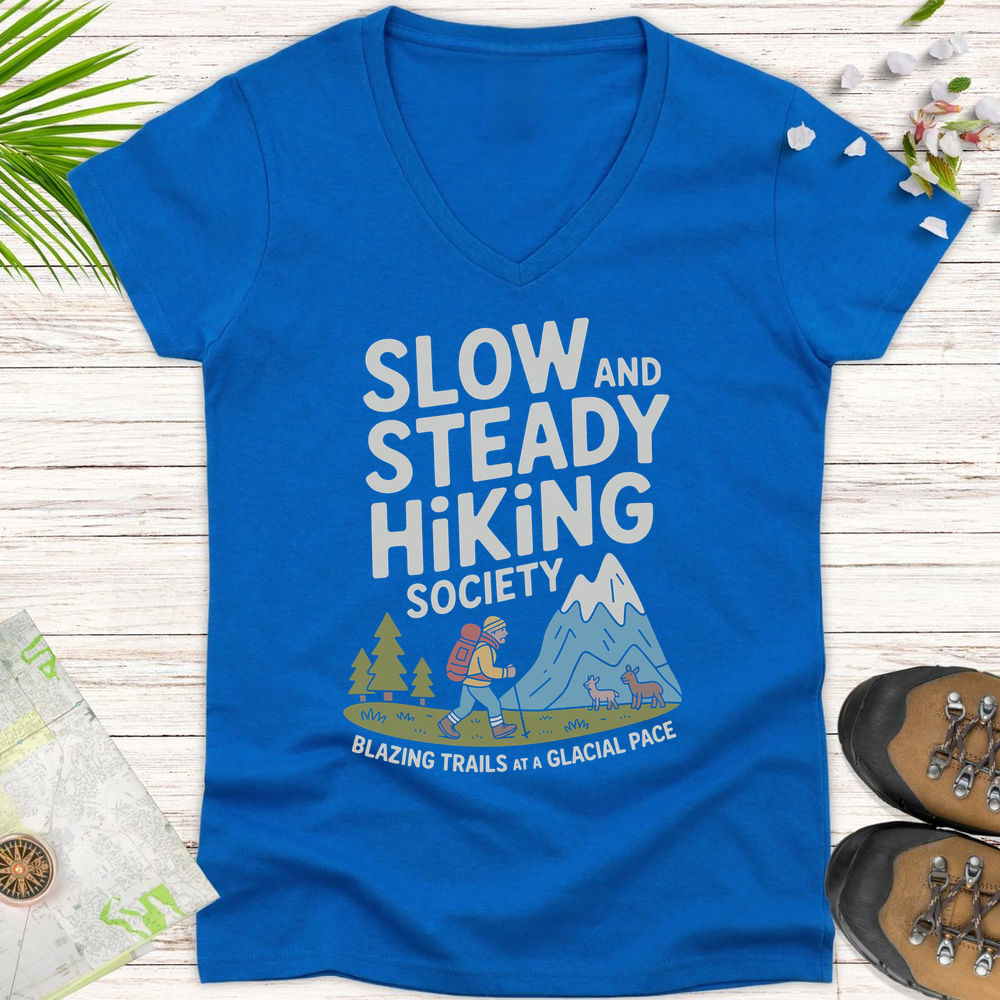 Slow And Steady Women's V-Neck T-Shirt - Royal