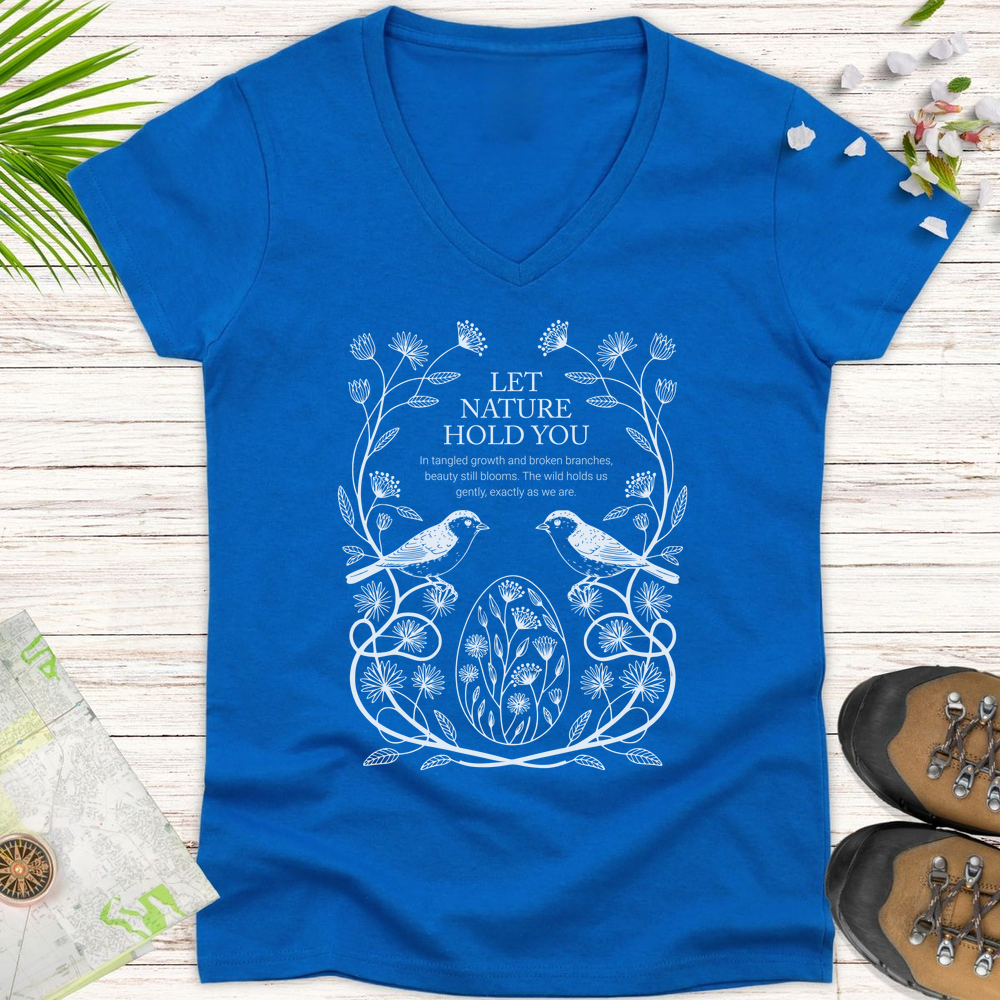 Let Nature Hold You Women's V-Neck T-Shirt - Royal