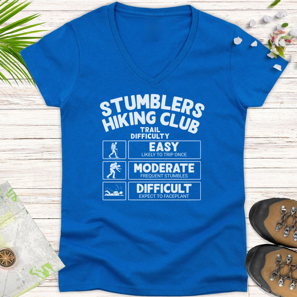 Trail Difficulty Women's V-Neck T-Shirt - Royal