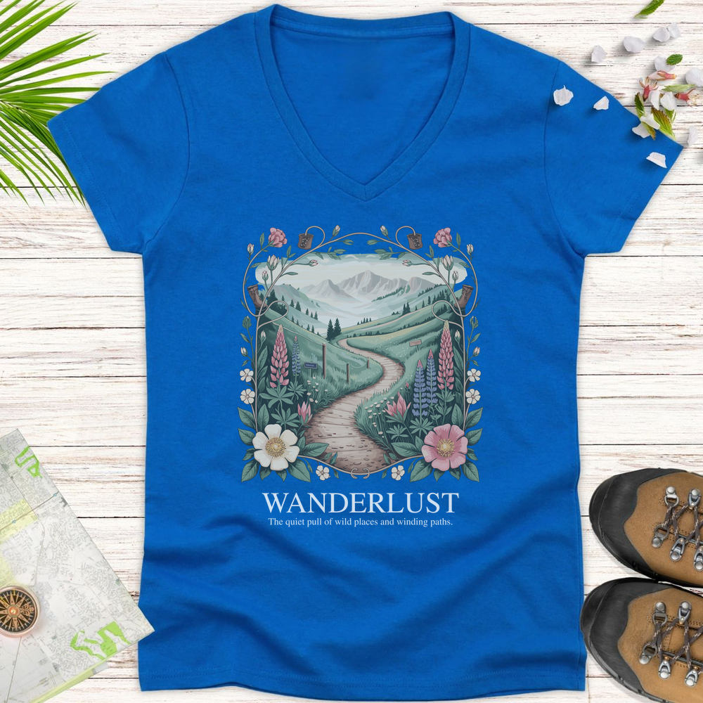 Wanderlust Women's V-Neck T-Shirt - Royal