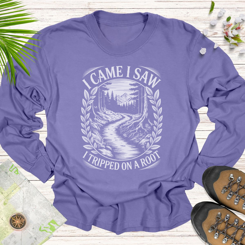 Vintage I Came I Saw Long Sleeve Unisex T-Shirt - Violet