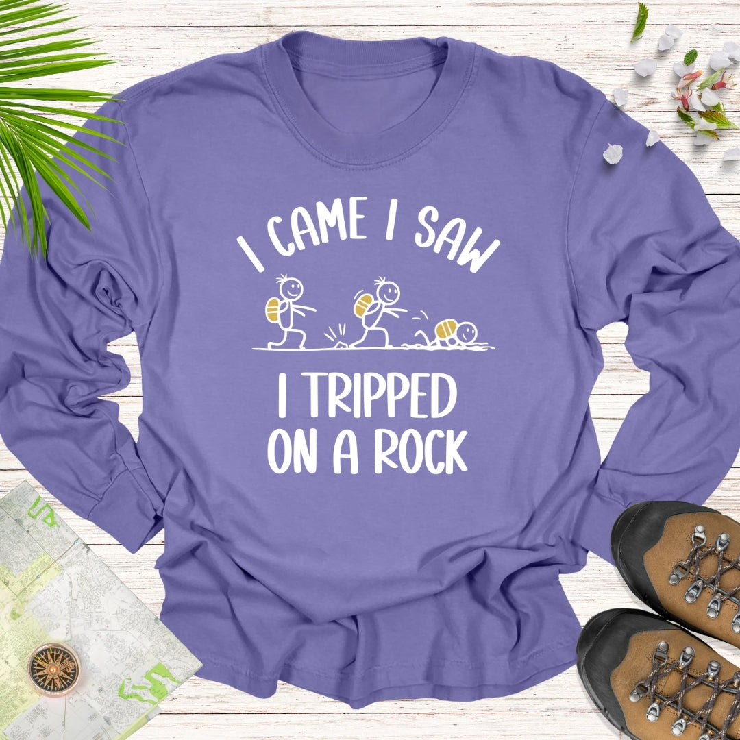 Tripped On A Rock Stick Figure Long Sleeve Unisex T-Shirt