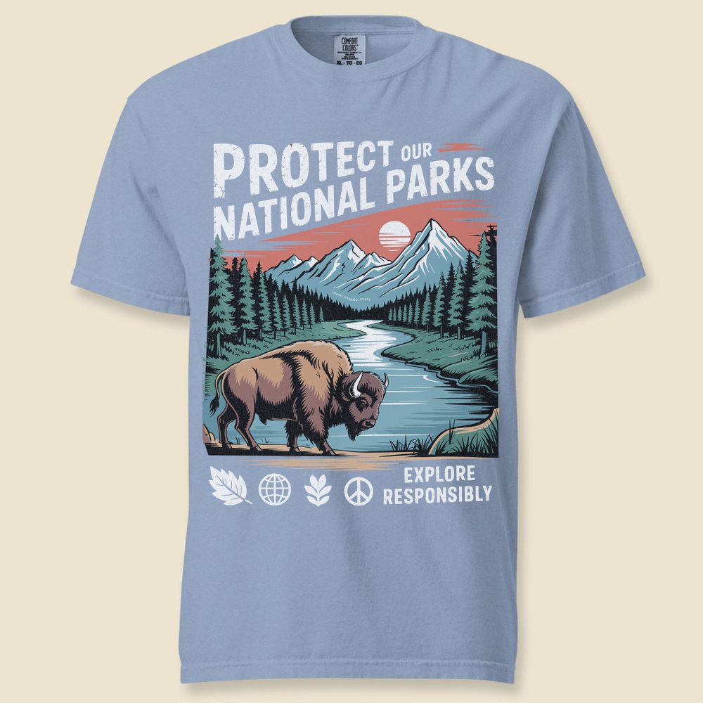 Protect Our National Parks T-Shirt - Washed Denim