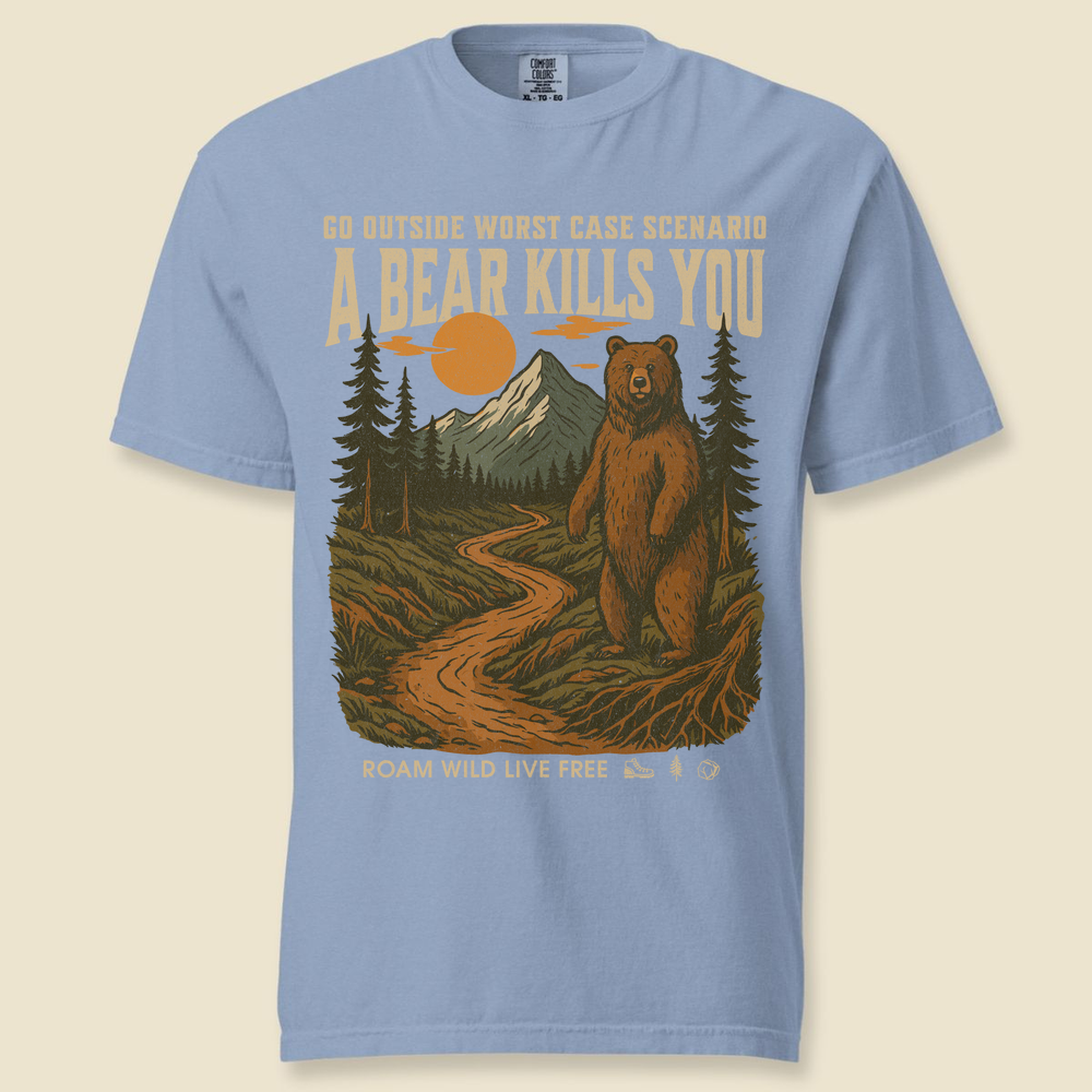 Go Outside Comfort Colors T-Shirt - Washed Denim