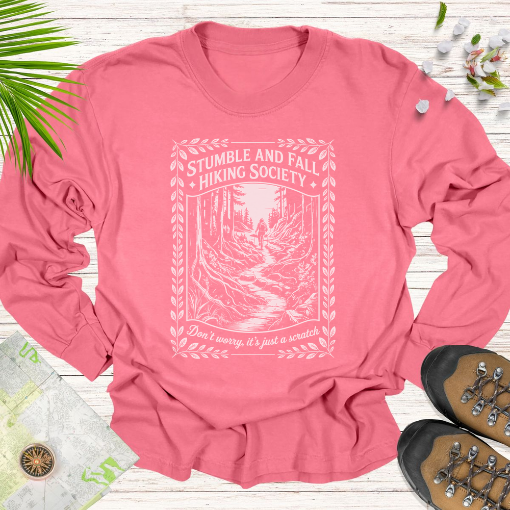 Stumble And Fall Ornate Long Sleeve Unisex T-Shirt - Watermelon