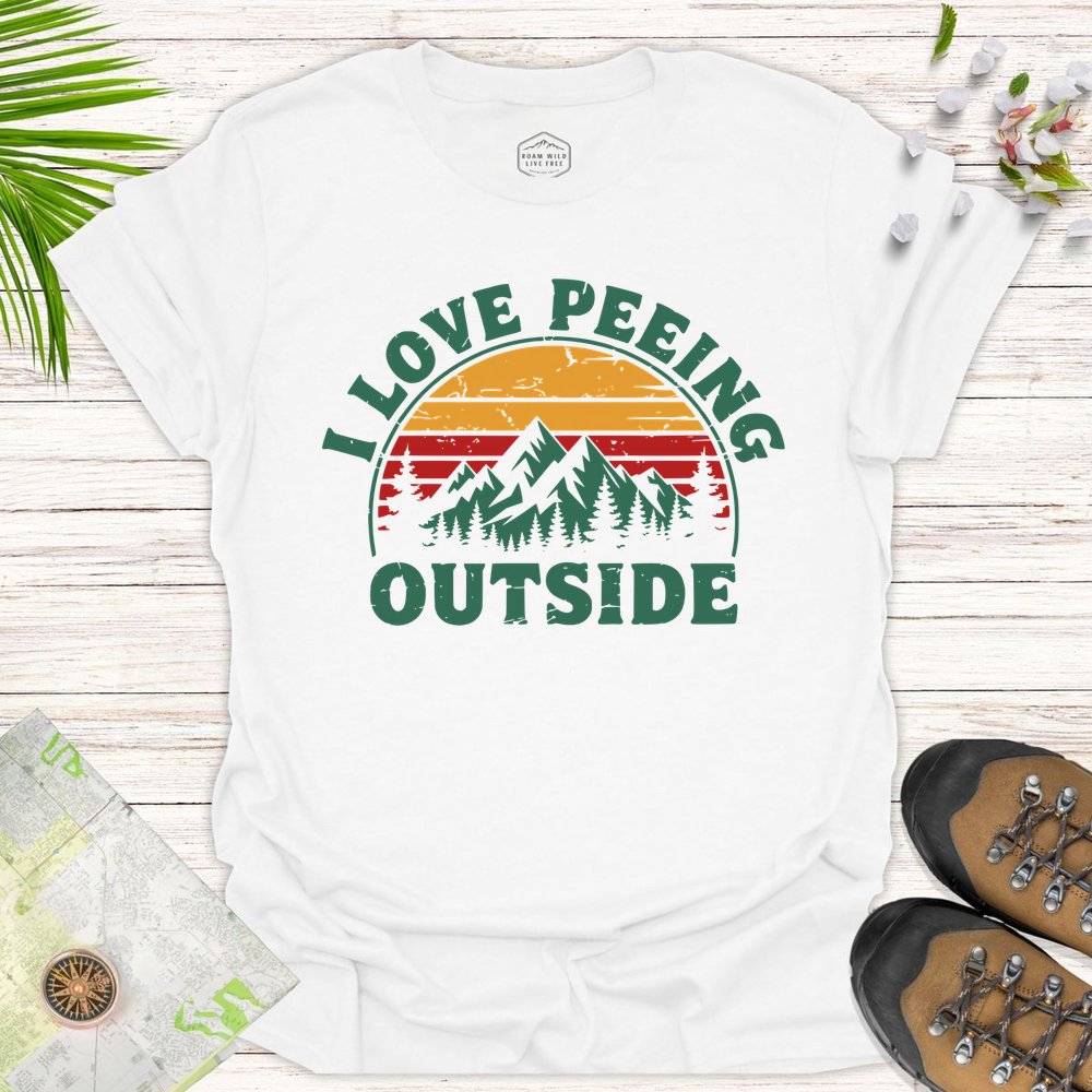 Peeing Outside Unisex T-Shirt - White