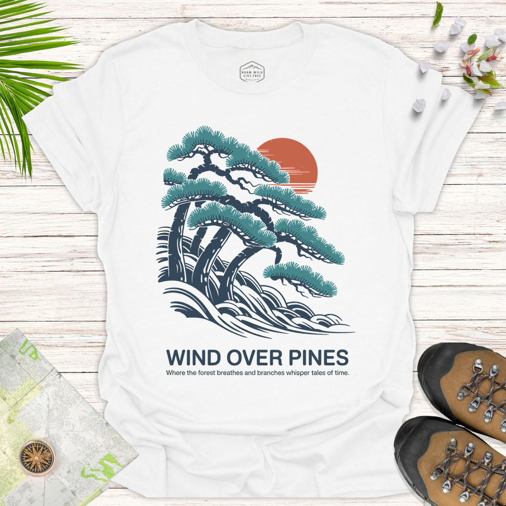 Wind Over Pines - White