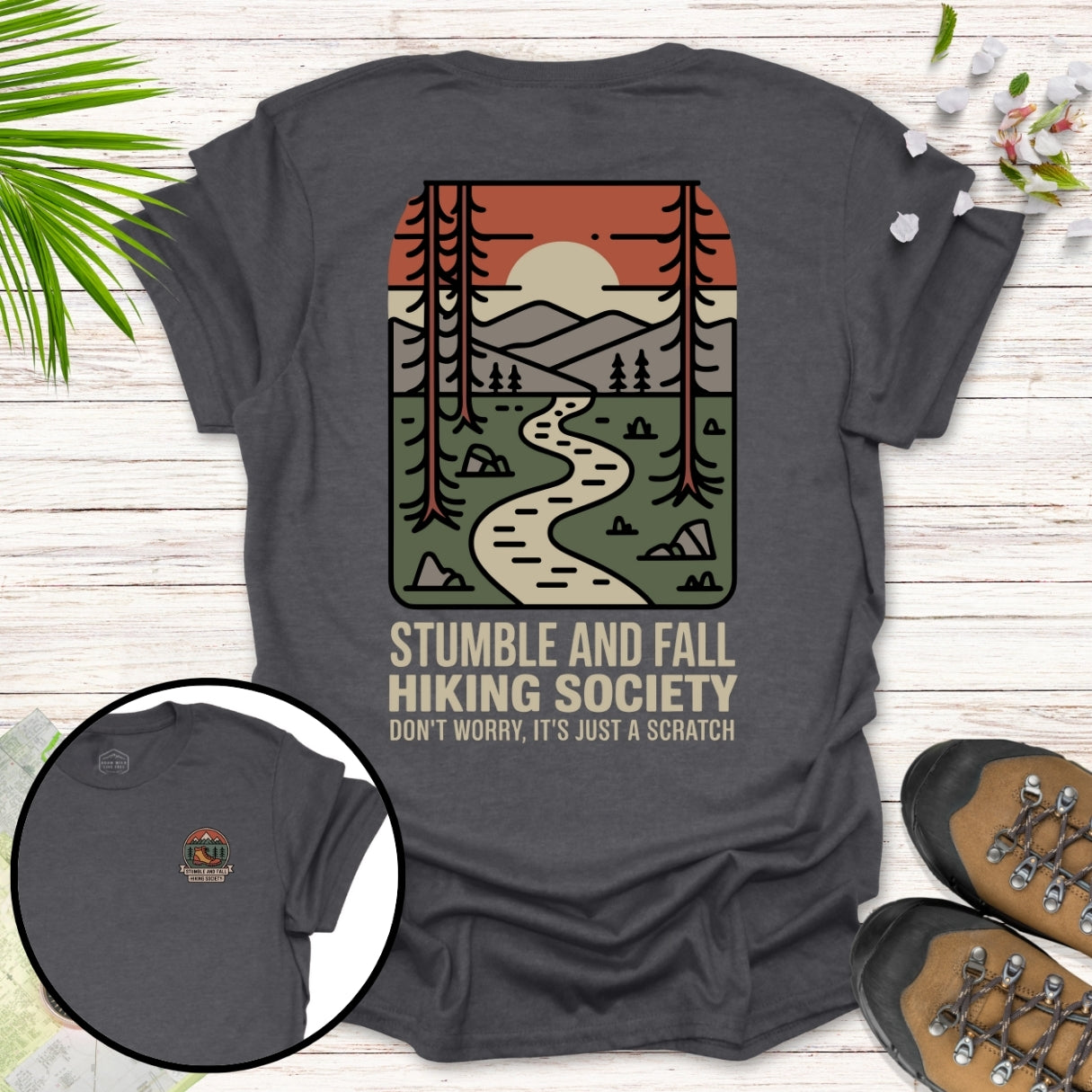 Retro Stumble and Fall Hiking Society T-Shirt