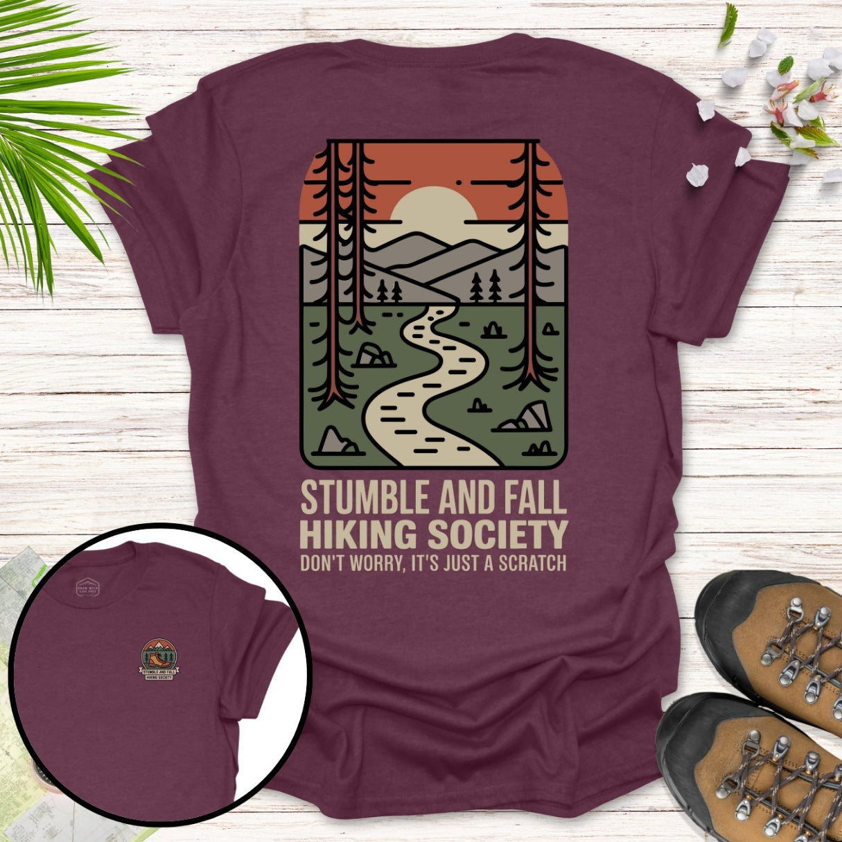 Retro Stumble and Fall Hiking Society T-Shirt