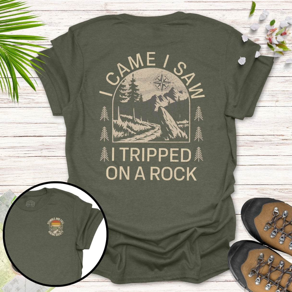 Tripped On A Rock Front And Back T-Shirt