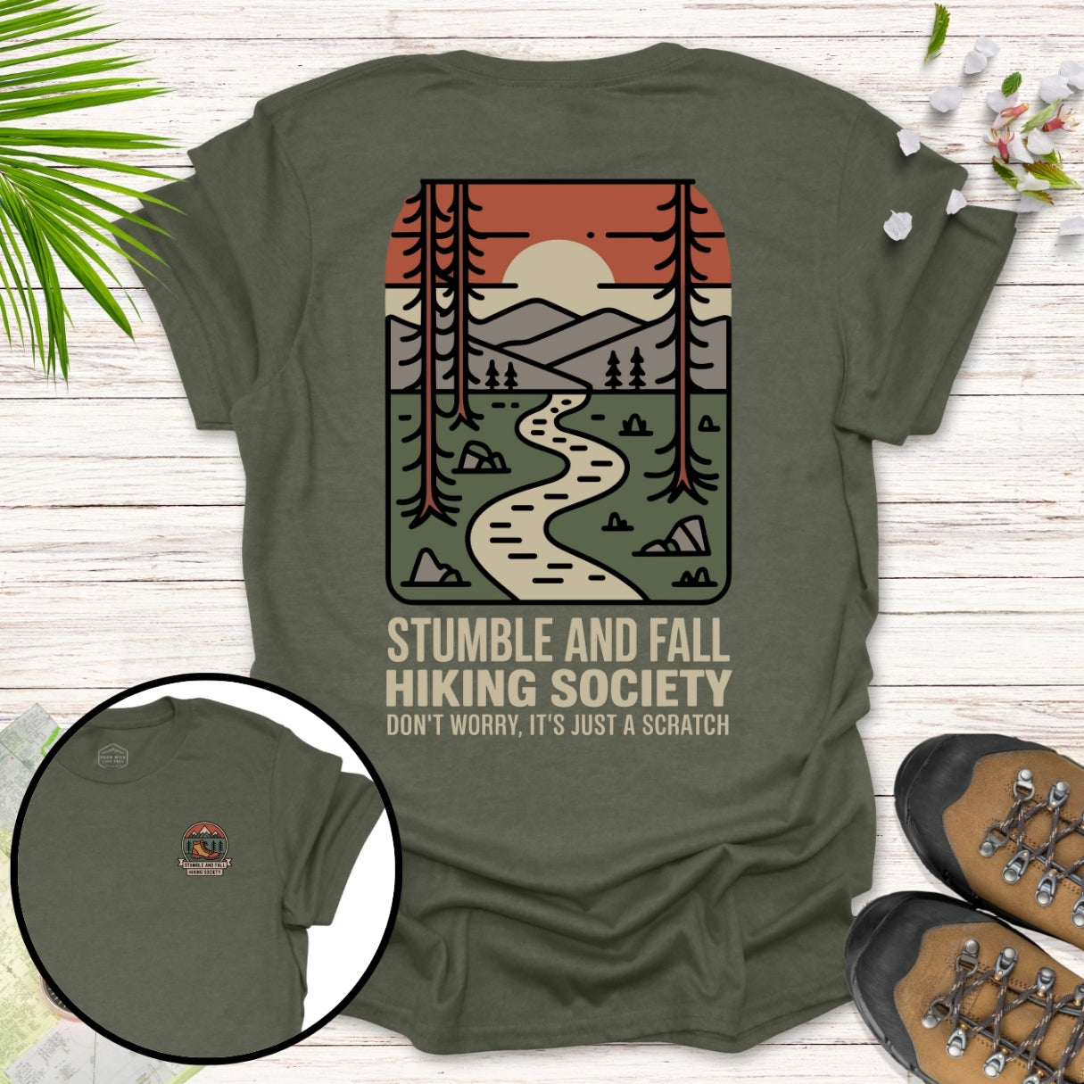 Retro Stumble and Fall Hiking Society T-Shirt