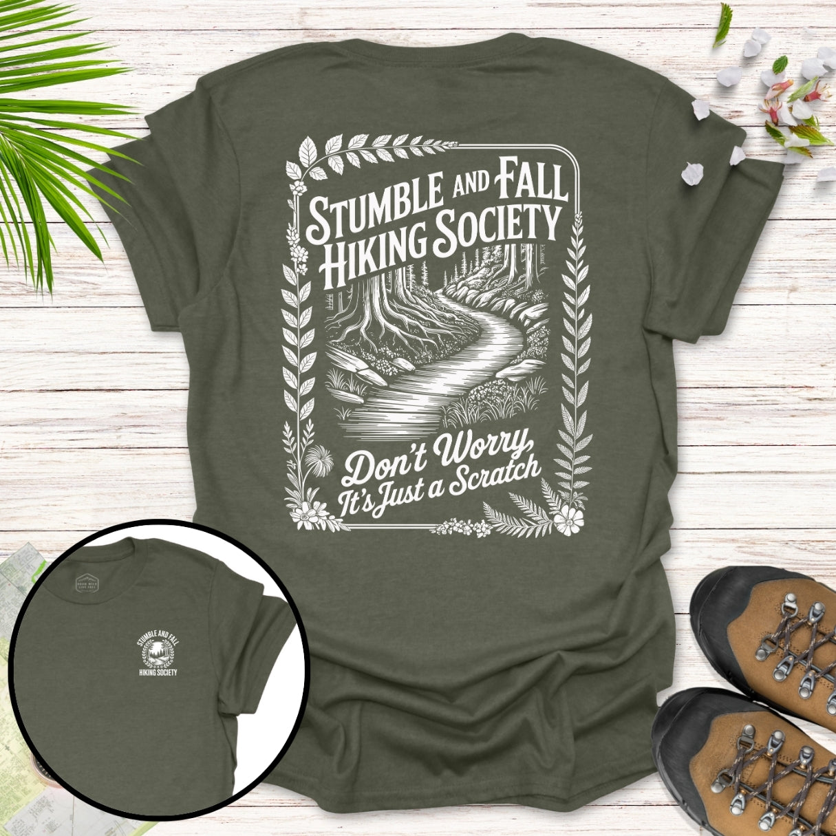 Vintage Stumble and Fall Front And Back T-Shirt
