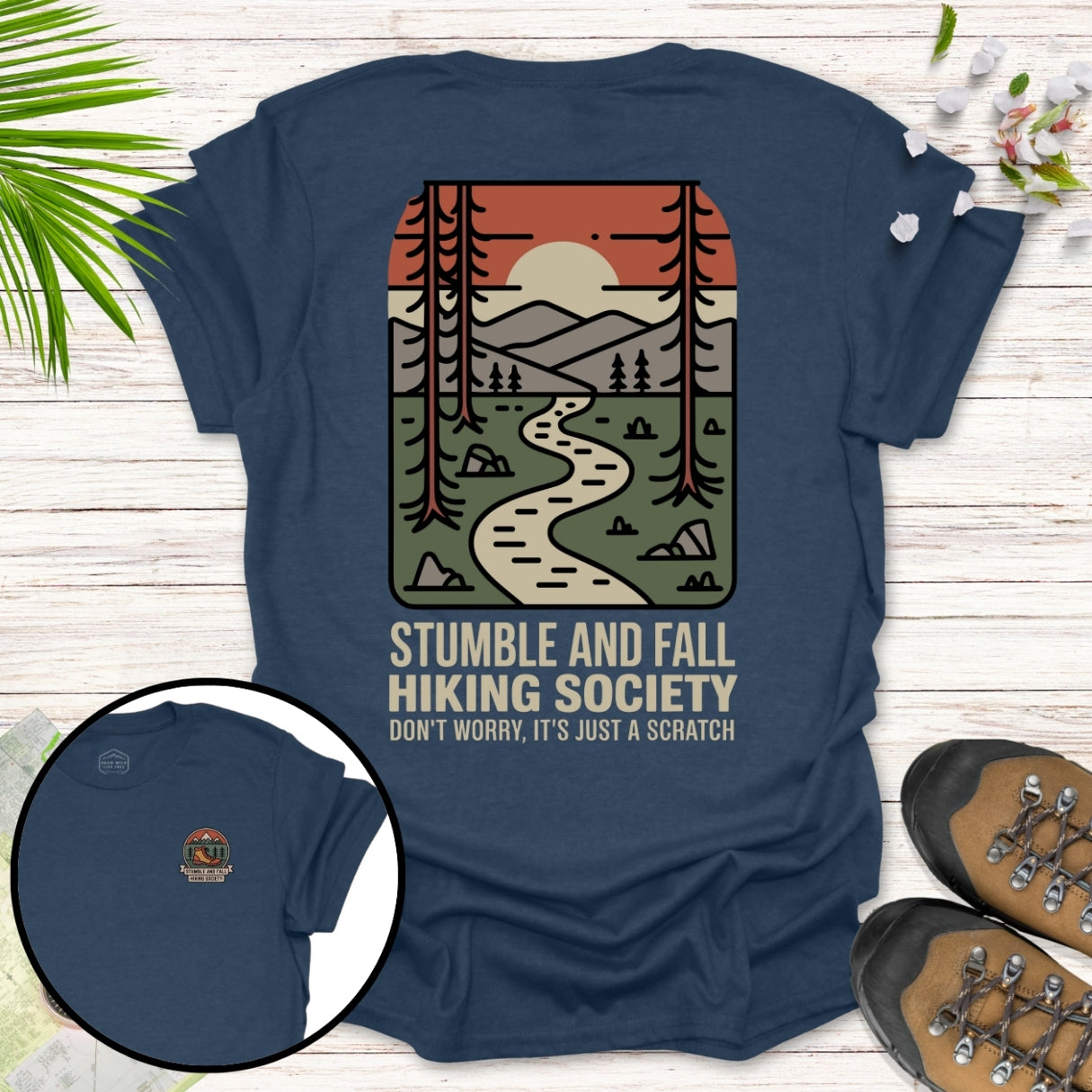 Retro Stumble and Fall Hiking Society T-Shirt
