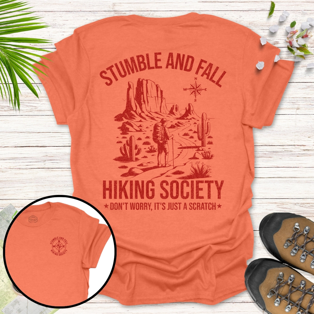 Stumble and Fall Hiking Society Front And Back T-Shirt