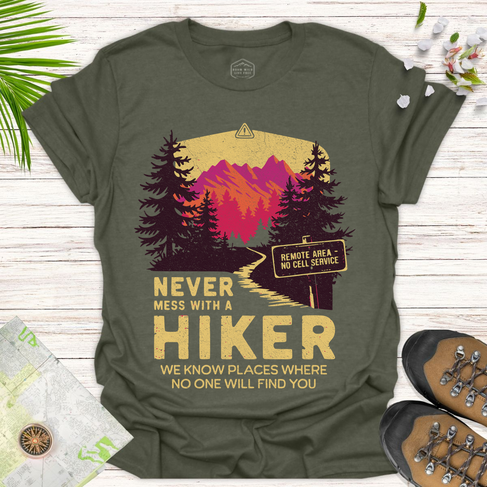 Never Mess With Hikers Bright Edition Unisex T-Shirt