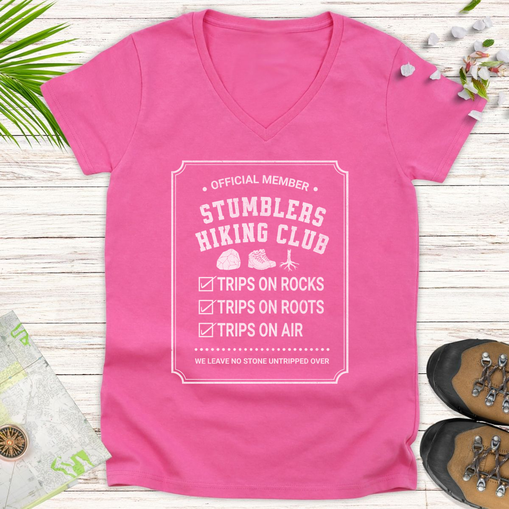 Official Member Stumblers Hiking Club Women's V-Neck T-Shirt