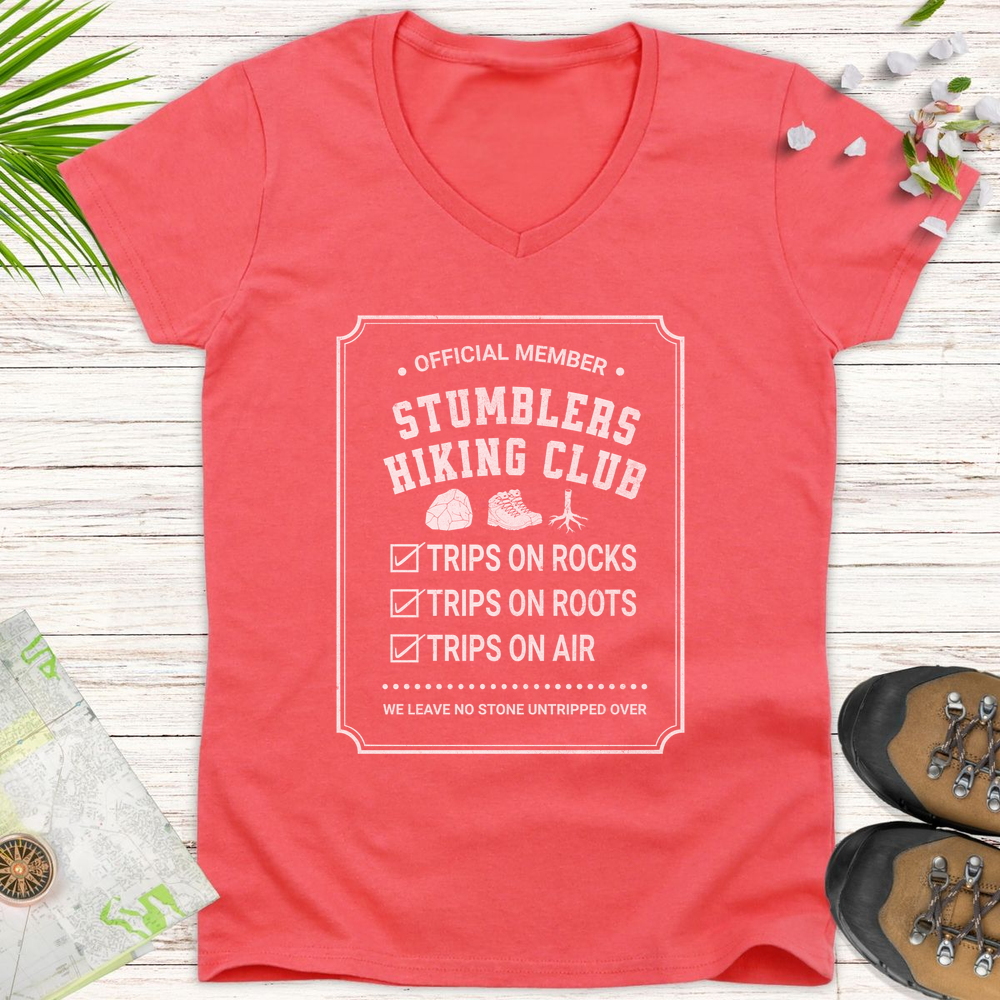 Official Member Stumblers Hiking Club Women's V-Neck T-Shirt