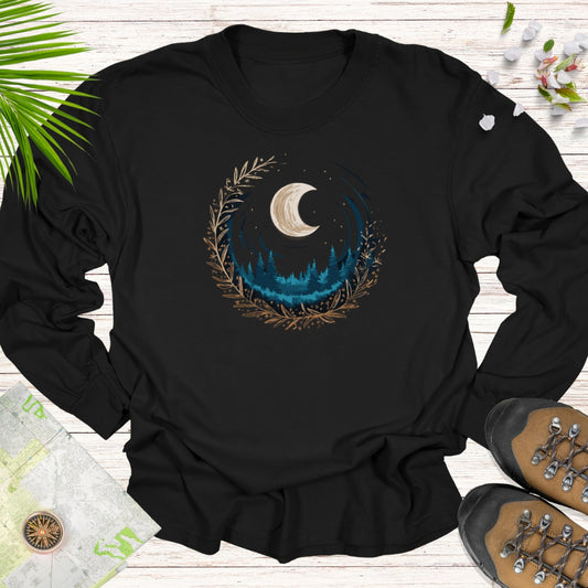 Moon Over The Forest Long Sleeve Unisex T-Shirt