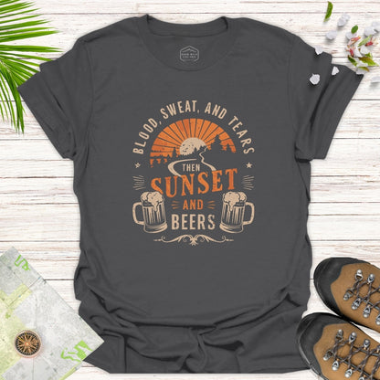 Blood Sweat and Tears Sunset And Beers Unisex T-Shirt