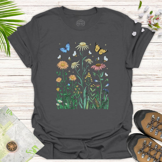 Bees Butterflies and Flowers Unisex T-Shirt