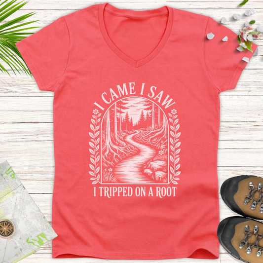 I Came I Saw Vintage Women's V-Neck T-Shirt - Coral Silk