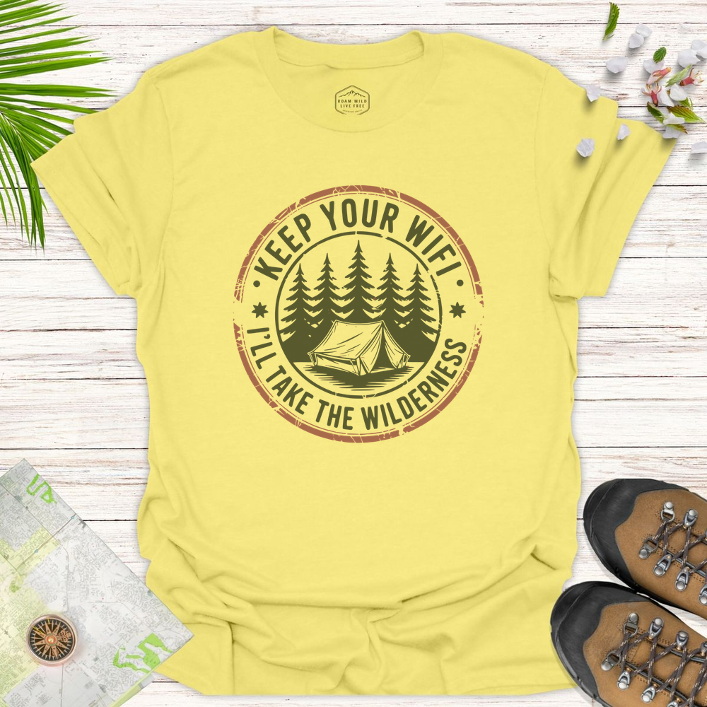 Keep Your Wifi Unisex T-Shirt - Cornsilk