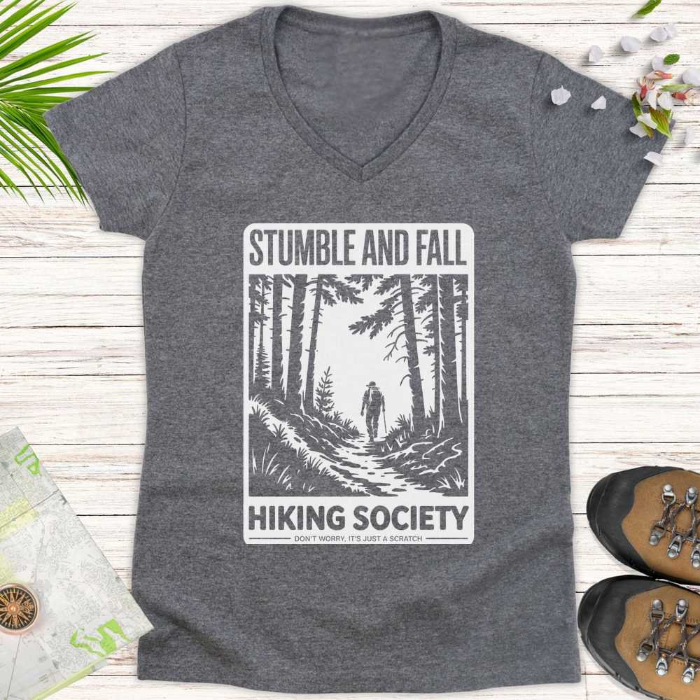 Stumble And Fall Women's V-Neck T-Shirt - Graphite Heather