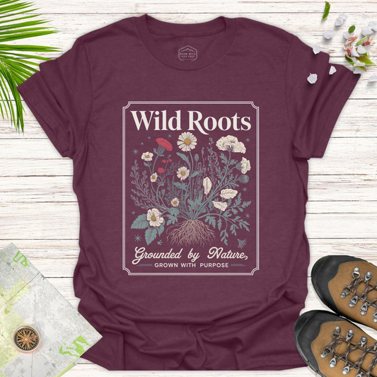 Wild Roots Unisex T-Shirt - Heather Maroon