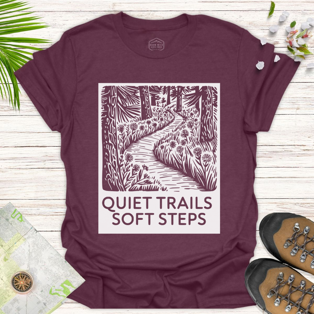 Quiet Trails Unisex T-Shirt - Heather Maroon
