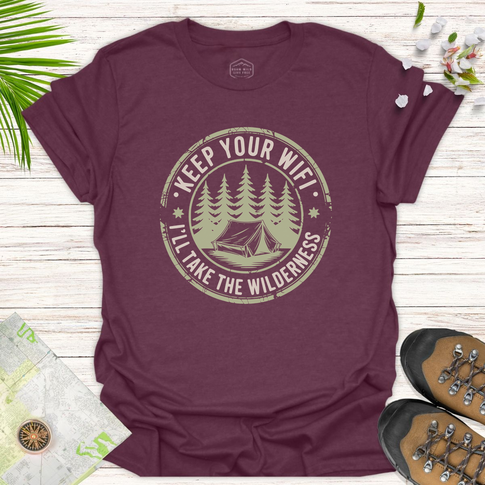 Keep Your Wifi Unisex T-Shirt - Heather Maroon