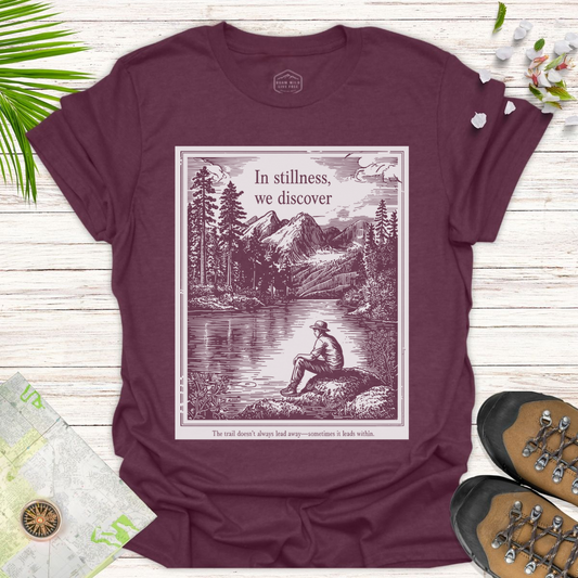 In Stillness We Discover Unisex T-Shirt - Heather Maroon