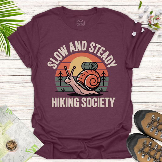 Slow And Steady Snail Unisex T-Shirt - Heather Maroon