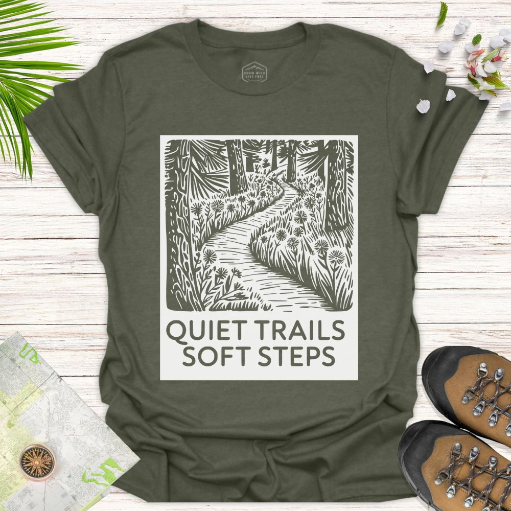 Quiet Trails Unisex T-Shirt - Heather Military Green