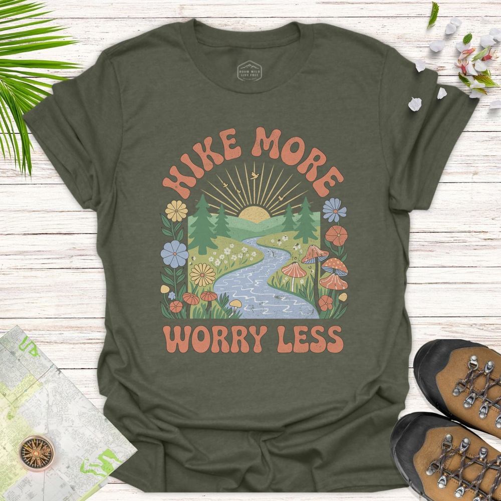 Worry Less Unisex T-Shirt - Heather Military Green
