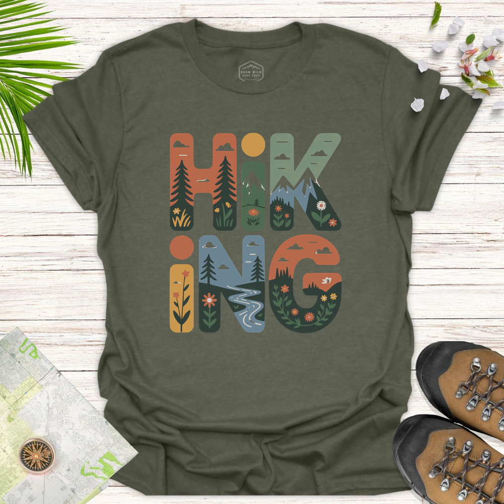 Hiking Unisex T-Shirt - Heather Military Green