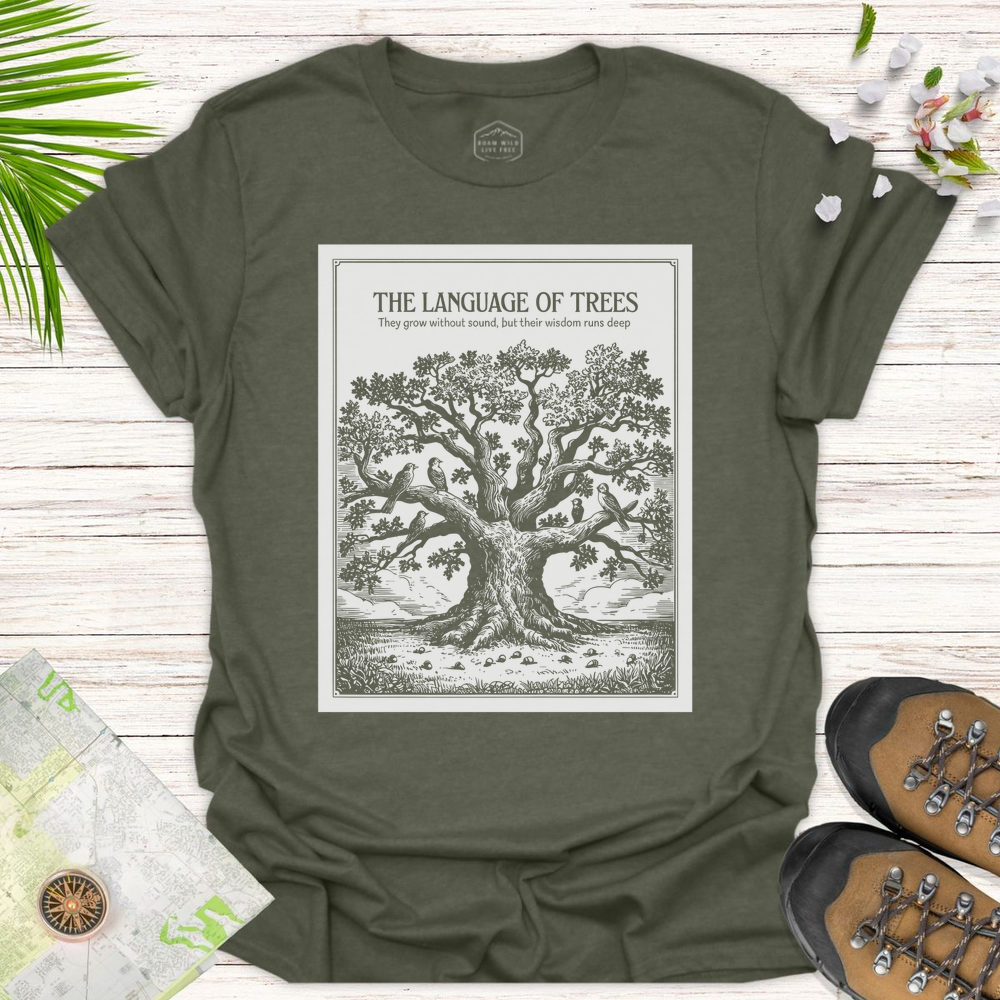 The Language Of Trees Unisex T-Shirt - Heather Military Green