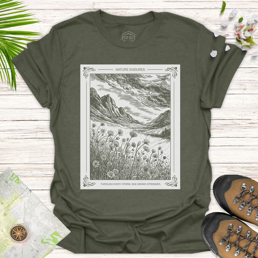 Nature Endures Unisex T-Shirt - Heather Military Green