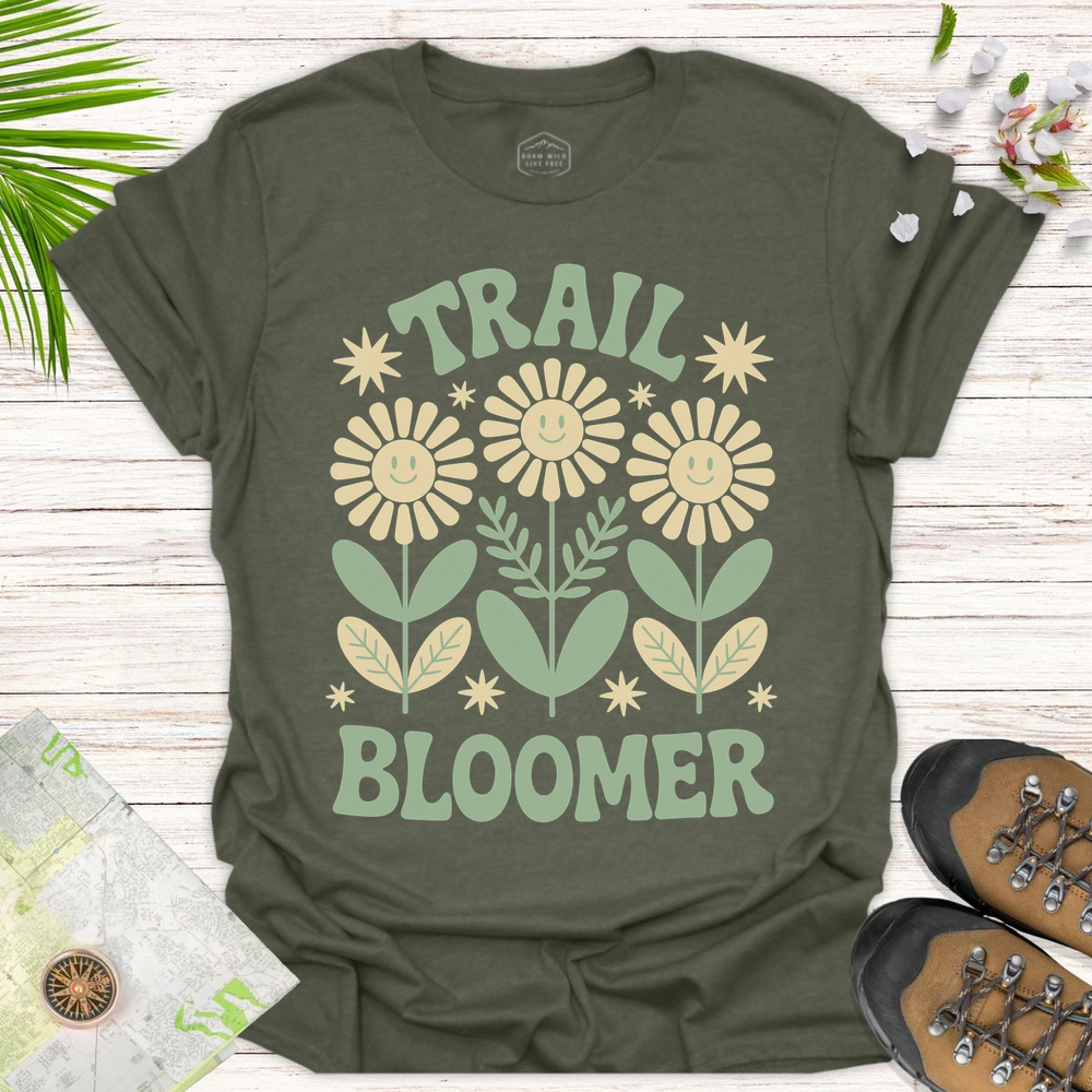 Trail Bloomer Unisex T-Shirt - Heather Military Green