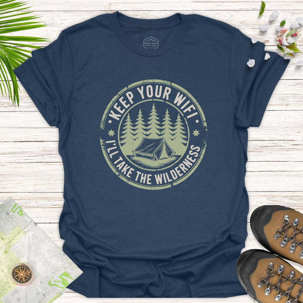 Keep Your Wifi Unisex T-Shirt - Heather Navy