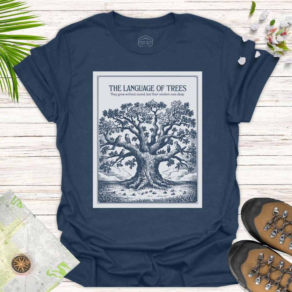 The Language Of Trees Unisex T-Shirt - Heather Navy